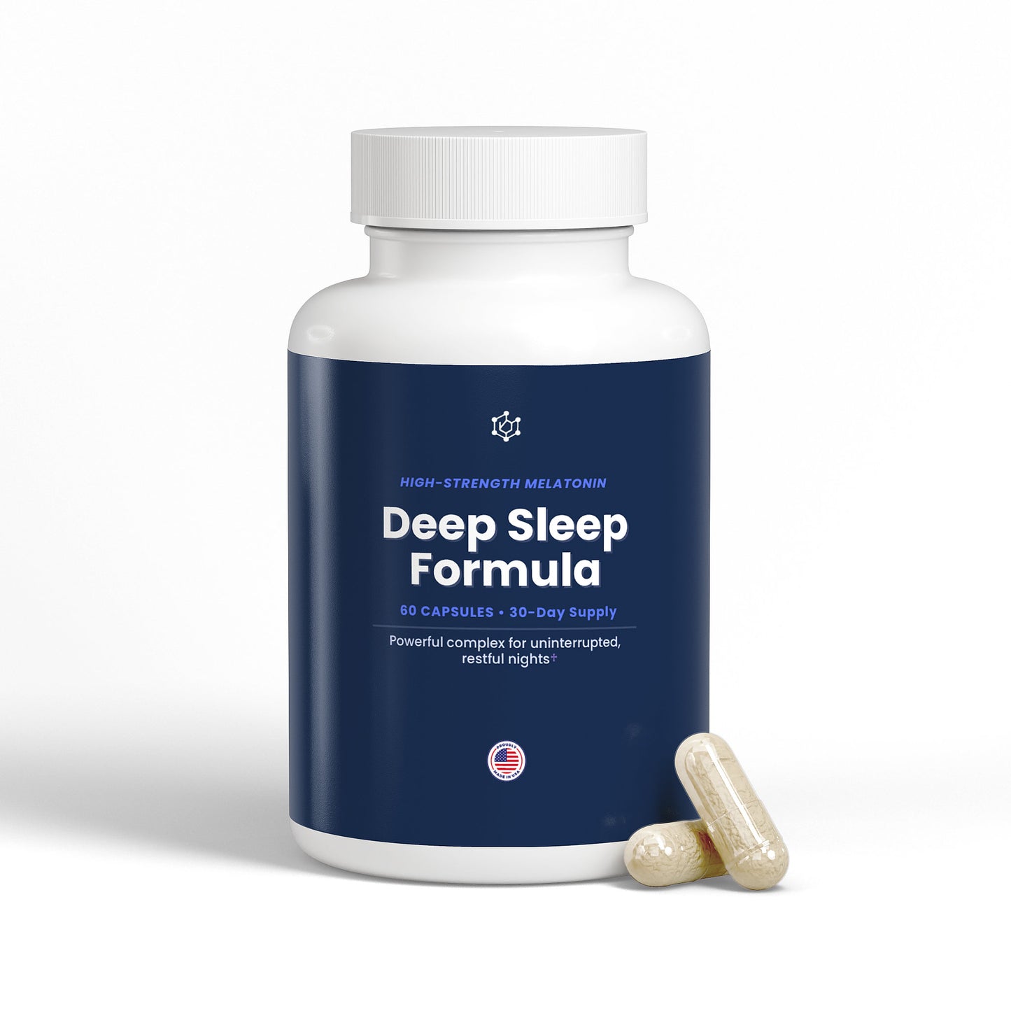 Nutreska NIGHTCAP™ Deep Sleep capsules for restful sleep, stress relief, and nighttime calm; melatonin-free formula for adults who struggle to sleep