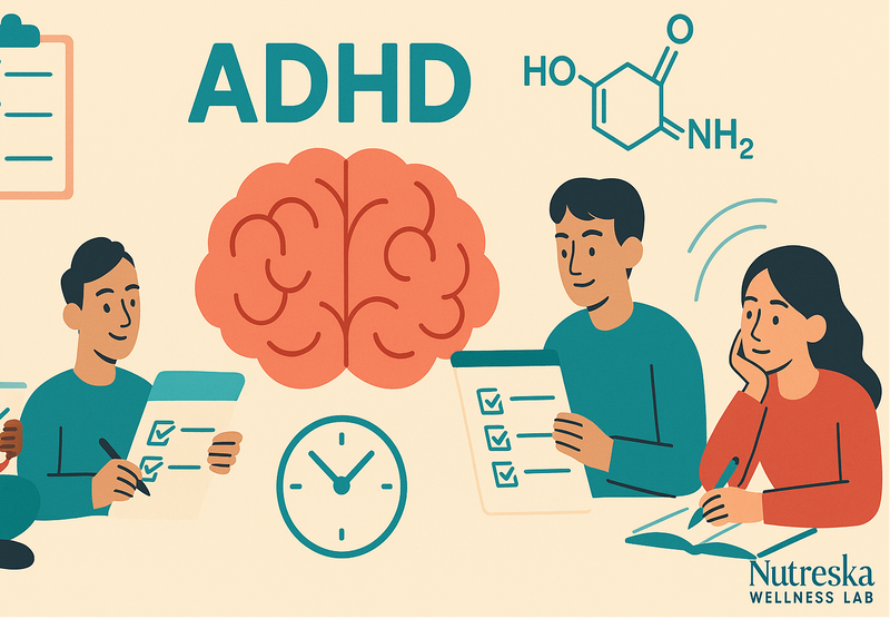ADHD graphic with Nutreska Wellness Lab Branding 