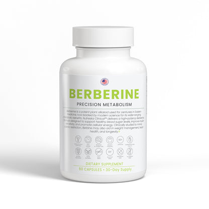 High-potency Berberine supplement by Nutreska to support healthy blood sugar levels, metabolism, AMPK activation, insulin sensitivity, and fat loss