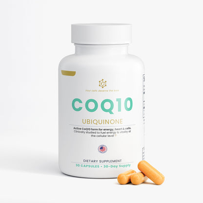 Nutreska CoQ10 capsules to support heart health, energy production, and mitochondrial function; ideal for statin users, aging adults, and athletes