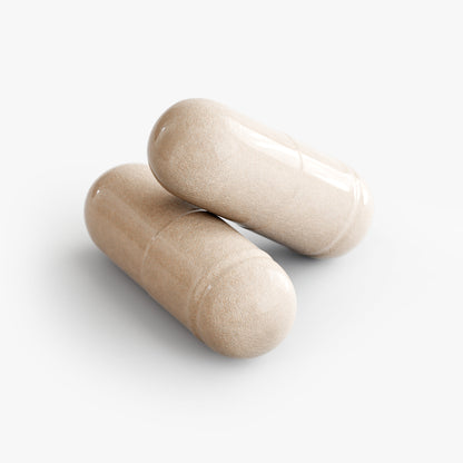 Focus+ capsule image with Alpha GPC, Caffeine, Theanine, and Bacopa; nootropic stack for studying, exam prep, desk work, multitasking, and high-focus jobs
