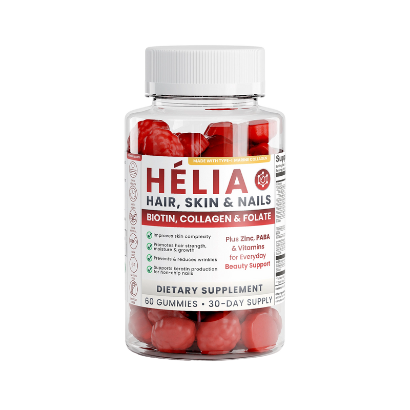 Helia Gummies by Nutreska Labs - 15 nutrients for hair skin and nails with Type-1 Marine Collagen 