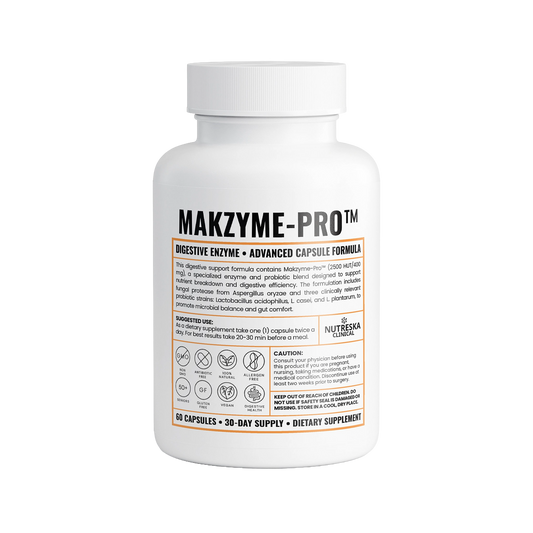 Nutreska Labs Digestive Enzyme. High quality purity. Formulated for maximum efficacy. 