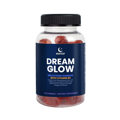 Official product photo of Nutreska Clinical Nightcap sleep gummies with low-dose melatonin and natural extracts for better rest. Low Melatonin Sleep Support, Natural Sleep Support, Melatonin with Vitamin B12