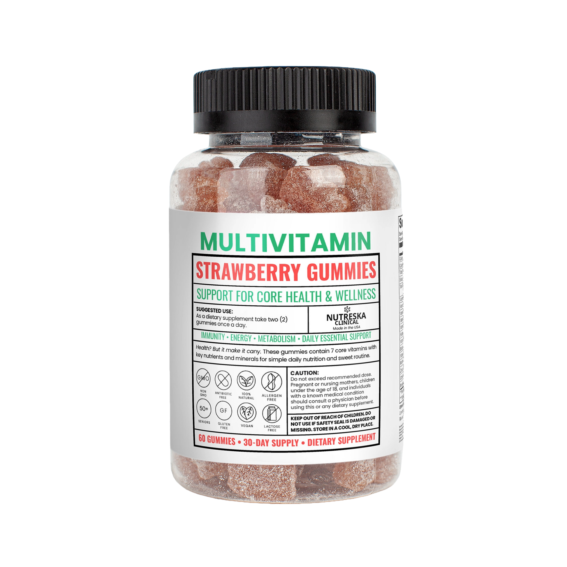 Nutreska multivitamin gummies support for core health & wellness. 