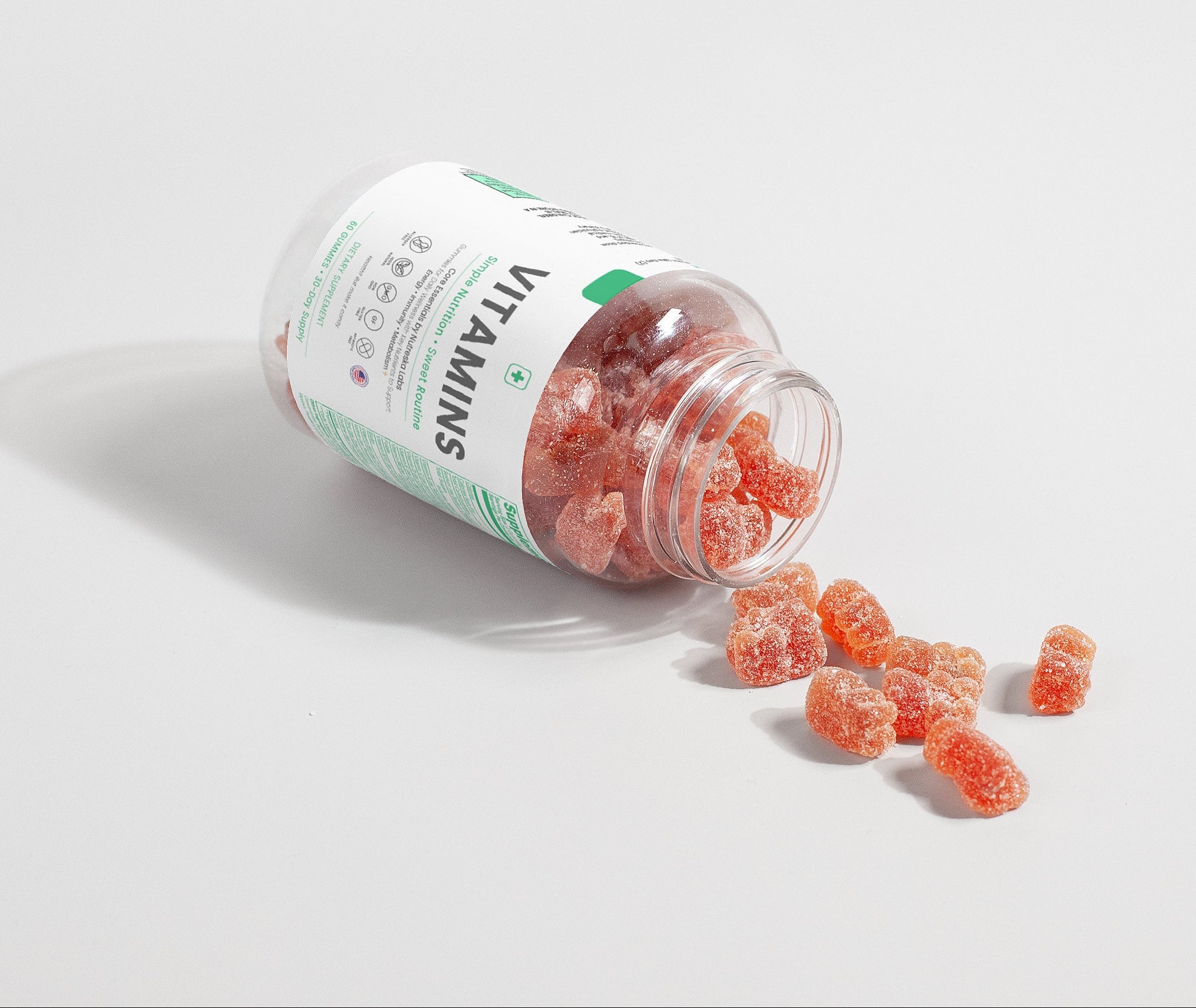 Premium multi-vitamin raspberry gummies  made in the USA in Atlanta, Georgia. Vitamins for daily essential body functions and nutrition 