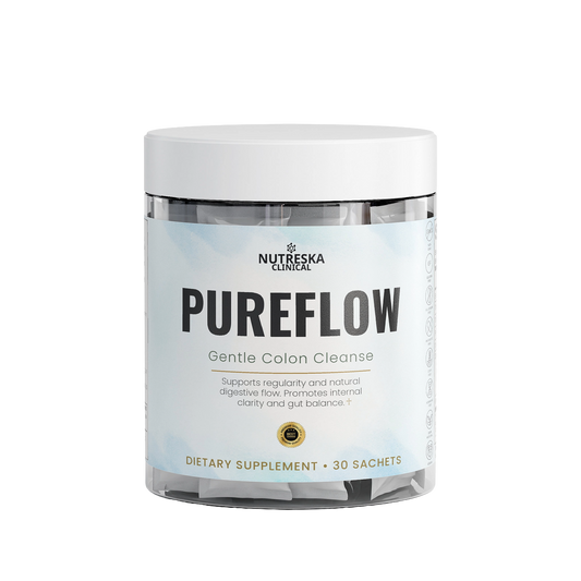 Supports regularity and natural digestive flow. Promotes internal clarity and gut balance. Premium colon cleanse by Nutreska. 