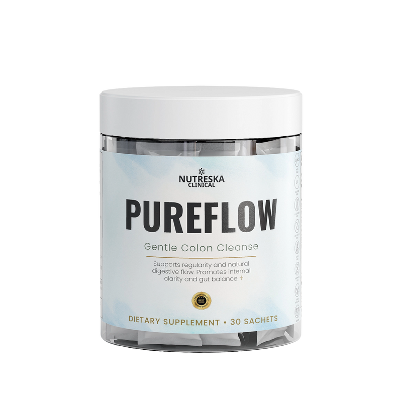 Supports regularity and natural digestive flow. Promotes internal clarity and gut balance. Premium colon cleanse by Nutreska. 