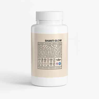 Nutreska Shanti Glow™ adaptogen and anti-stress blend for inner glow, emotional balance, and hormone health; supports mood and stress relief naturally